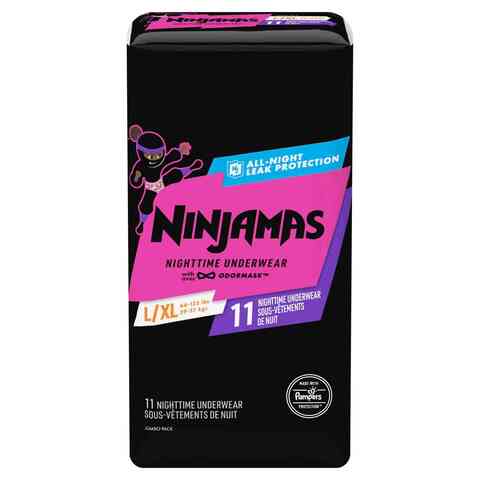 Ninjamas Nighttime Bedwetting Underwear, Girl Small/Medium (14 Ct)