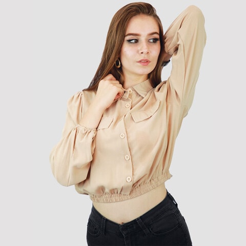 Elastic store waistband tops