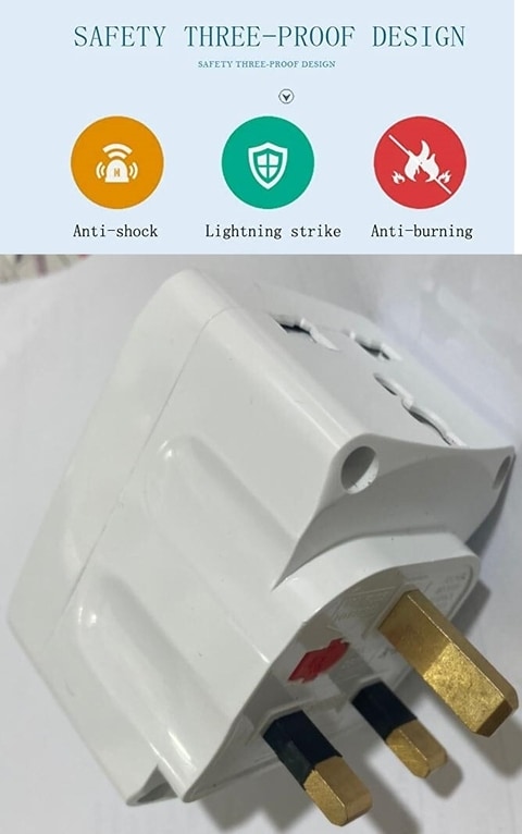 Multiplug Adaptor 3 Way Universal Sockets with Indicator Fused UK Plug Adaptor by AVANT, UK