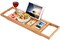 SKY-TOUCH Bathtub Tray Bamboo Bathtub Stand Holder Adjustable Bath Tray with Extendable Luxury Book Rest, Wine Glass Holder, Device (Tablet, Kindle, iPad, Smart Phone) Tray for a Home-Spa Experience