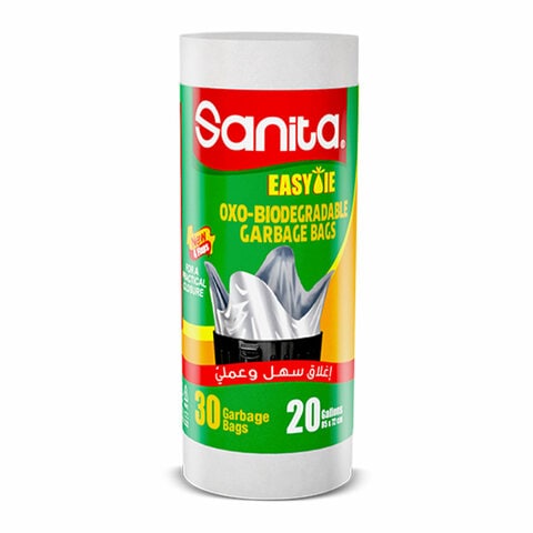 Buy Sanita Easy Tie Garbage Bags Biodegradable 20 Gallons 30 Bags in Saudi Arabia