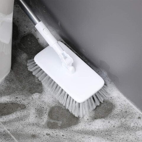 Aiwanto Floor Cleaning Brush Rotatable Bathroom Cleaning Brush Toilet Brush Long Handled Floor Scrub Brush Corner Bathtub Tile Cleaning Brush