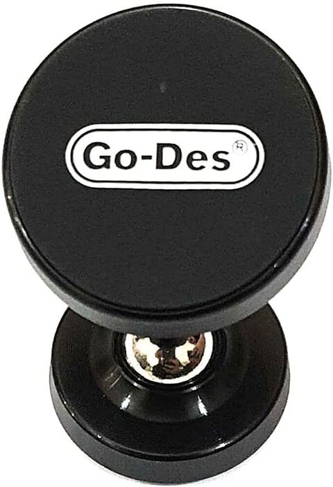 Go-Des Car Phone Holder Magnetic Dashboard Mobile Mount With Metal Plates Compatible With iPhone, Samsung, Huawei Phones &amp; Google Pixel