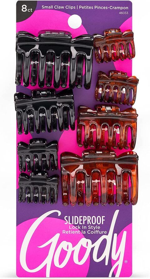 Goody Classics Claw Clips, Assorted Sizes And Colors, 8-Pack, All Hair Types, Great For Easily Pulling Up Your Hair, Pain-Free Hair Accessories For Women, Men, Boys And Girls