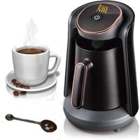 Royal NBL Automatic Turkish Coffee Maker Machine, 1 to 4 Cups, Cordless Electric Coffee Pot, Electric Turkish Coffee Maker, 360 ML, Black/Gold