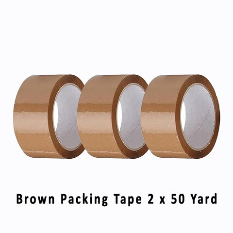 2 X 50 YD BROWN PACKING TAPE -48