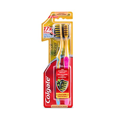 Colgate Slim Soft Gold Toothbrush 2 Pieces