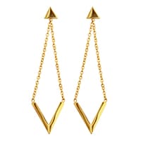 Aiwanto Elegant V Long Chain Dangle Drop Ear Beads Stud Earrings for Women Girls Ladies Accessories Gift