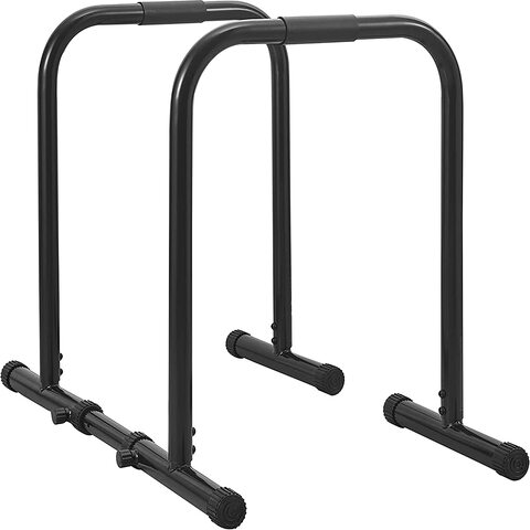 Sky Land Fitness Heavy Duty Dip Stands, Portable Functional Stength Training Dip Stand With Safety Connector, Workout Dip Bar Station Stabilizer Parallettes Push Up Stand Black, EM-1870