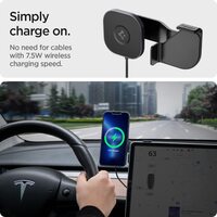 Spigen OneTap Pro designed for Tesla MagSafe Wireless Charger Car Mount Compatible with Model 3 / Y/S (2021) / X (2021) Compatible with iPhone 13 Pro Max 13/13 Pro 13 Mini/ 12 Series