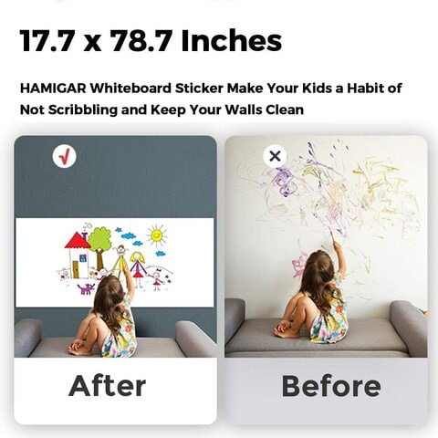 Buy Generic Dry Erase Board Sticker For Wall Whiteboard Sticker Peel And  Stick Office Board Stick On Whiteboard Self Stick Removable Wallpaper,  17.5X78.7 Inches (45X200cm) Online - Shop Stationery & School Supplies