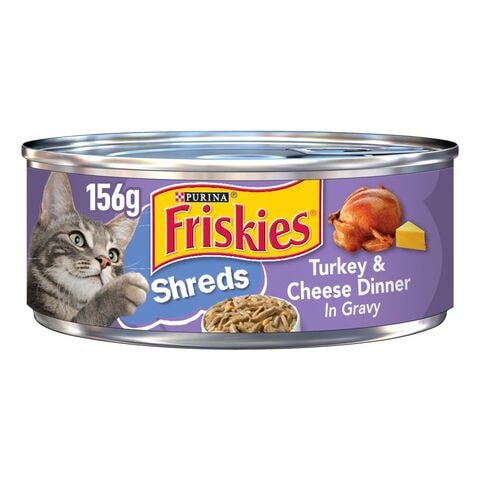 بورينا فريسكيس طعام قطط رطب شرائح لحم الديك الرومي والجبن - 156 غرام
