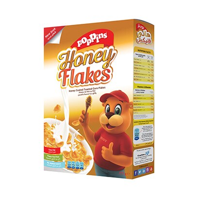 Poppins Honey Flakes Breakfast Cereal 375GR