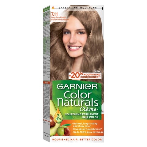 Garnier Color Naturals Creme Nourishing Permanent Hair Colour 7.11 Deep Ashy Blonde
