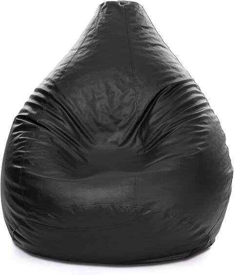 Luxe Decora PVC Bean Bag Cover Only (XXL, Black)