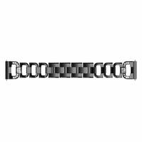 Ozone Fitbit Charge 3 Strap Stainless Steel Rhinestone Bracelet Adjustable Wristband Fold-Over Clasp Replacement Wrist Watch Band - Black