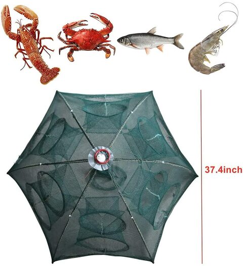 Bait Nets for Minnows, Foldable Fishing Net Landing Net Fishing Baits Net  Dip Mesh Trap Fish Shrimp Minnow Crayfish Crab Baits Cast Mesh Trap (Size :  4 Holes) 