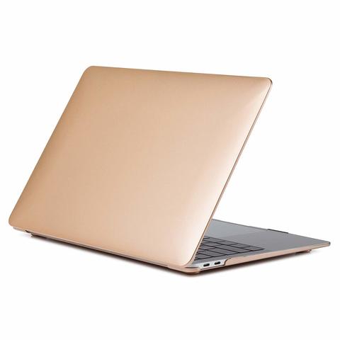 Ozone - Shimmering Metallic Finish Case for Macbook Air 13-inch with Retina Display (A1932) Released 2019 / 2018 Metal Oil Inject Hard MacBook Cover - Gold