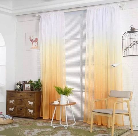 Orange living store room curtains