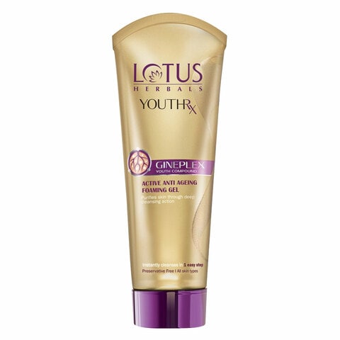 Lotus Herbals Youth Rx Gineplex Youth Compound Anti Ageing Foaming Gel Clear 100g