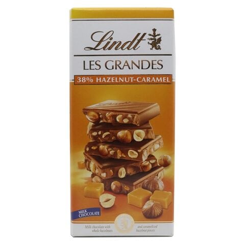 Lindt Les Grandes Caramel Hazelnut Chocolate Bar 150g