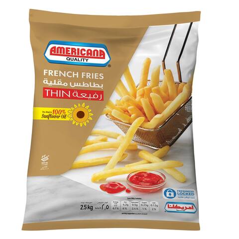 Americana French Fries- Thin 2.5Kg