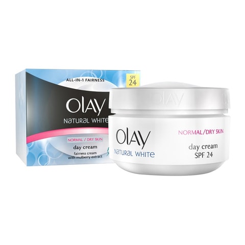 Olay natural white normal &amp; dry skin day cream spf24 fairness crame with mulberry extract 50 g