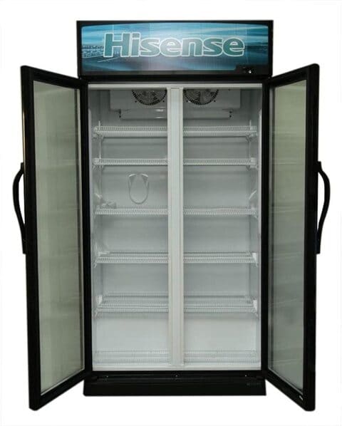 Hisense Showcase Chiller 990 Liter Double Doors, Black, Model FL99WCD1-1 Years Full &amp; 5 Years Compressor Warranty