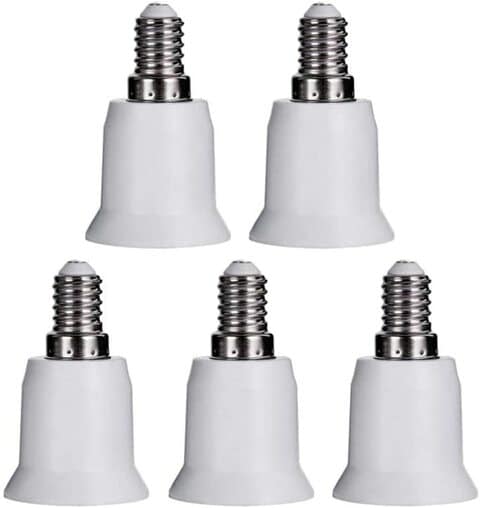 Uonlytech 10PCS E14 to E27 Adapter Small Screw To Large Screw Conversion Lamp Head Screw Lamp Holder(White)
