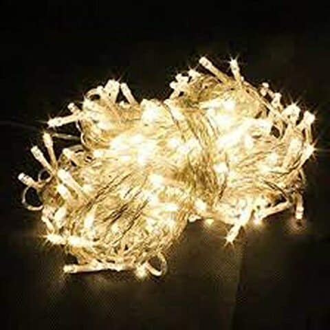 Generic Christmas Bright Yellow Light Xmas Tree Lamps 10 Meters Party Room Decor Out Door Decoration LED String Fairy Lights 100 LED Lights