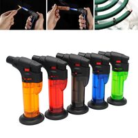 Lavish [ 1- Unit ] Windproof Refillable Lighter Butane Inflatable Torch Fuel Jet Blue Flame Lighters For Cigar Outdoor Bbq UnfilLED Accessories