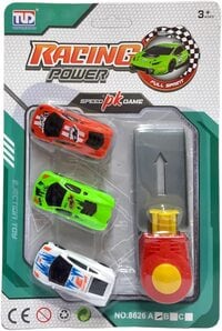 Party Time 4 Pcs Set of Mini Racing Cars Toy with Toy Car Launcher for Kids Boys Gifts
