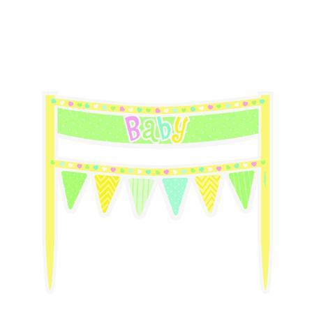 Unique- Cake Banners Dots Baby Shower 5.75in X 6.50in 1pcs
