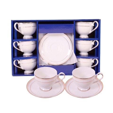 Horselane Gold Tea Cup And Saucer 12 Pieces Set