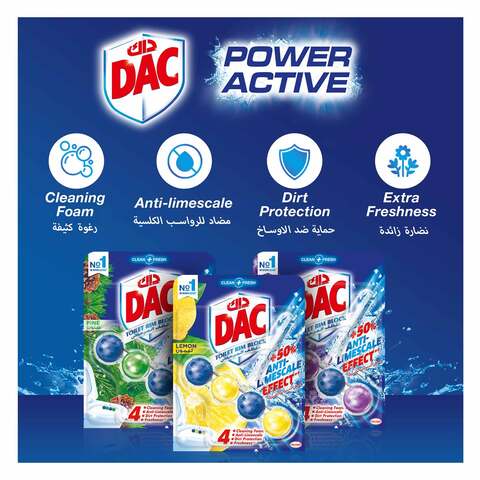 Dac power active lemon toilet rim block  50 g