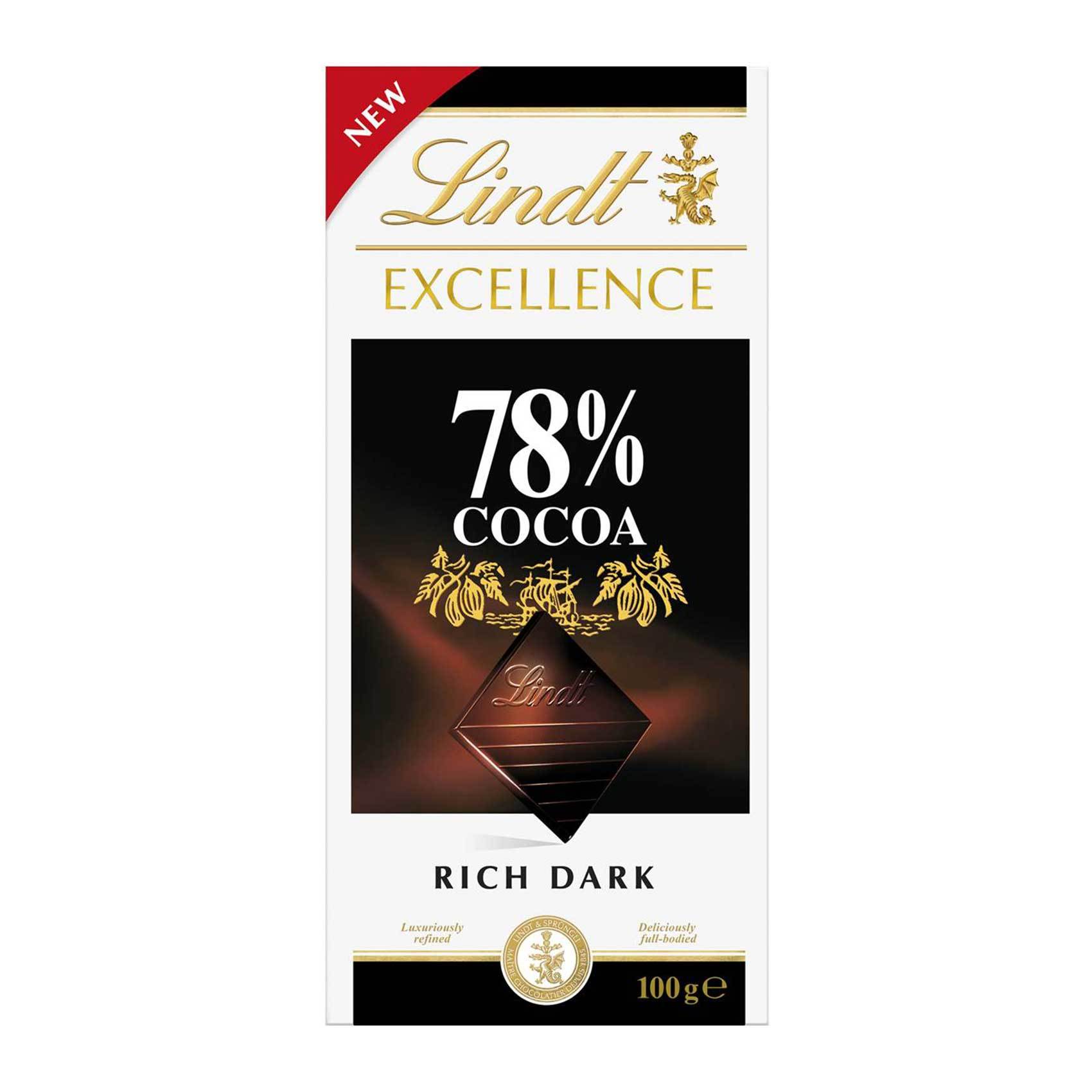 Buy Lindt Cocoa Dark Chocolate 100 G Online Shop Food Cupboard On Carrefour Saudi Arabia 1081