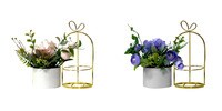 Aiwanto Flower vase Artificial Flowers With Vase  Decoration Home Decor Piece Tabletop Decoration(2Pcs)