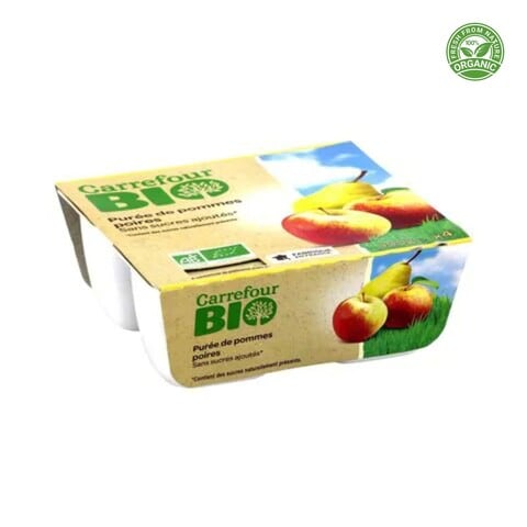 Carrefour Bio Apple And Pear Compote 100g Pack of 4