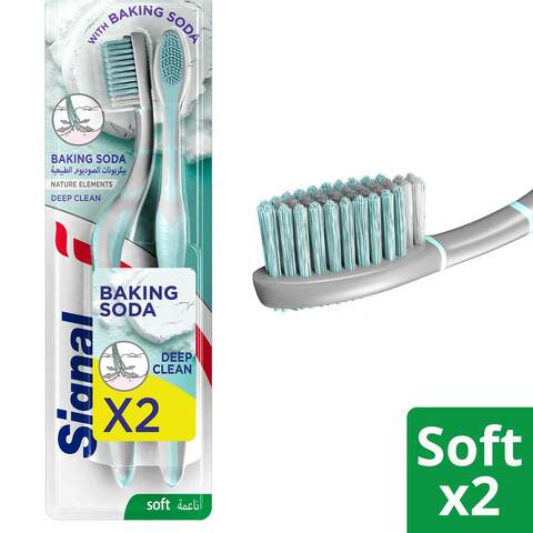 سيجنال فرشاة أسنان ناعمة مع بيكوربونات الصوديوم الطبيعية × 2 قطع