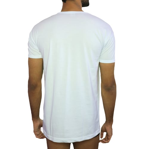قميص تي شيرت رجالي فانيله داخلي برقبة مدورة قطن 100% أبيض XL