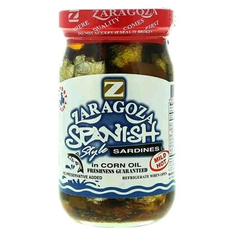 Zaragoza Portuguese Style Sardines In Corn Oil Hot 220g