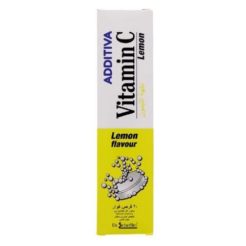 Additiva Vitamin C Lemon Effervescent Tablets 1000mg 20 Tablets