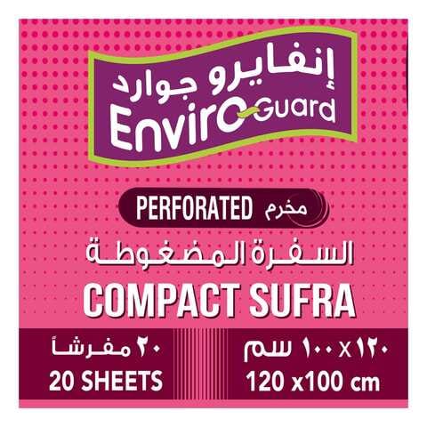 Enviro Guard Compact Sufra Perforated Disposable Table Cover Sheets Multicolour 20 Sheets 1 Rolls