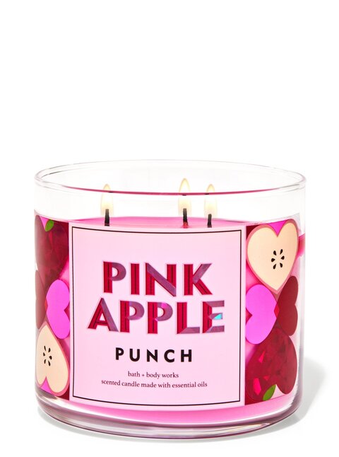 Bath &amp; Body Works- Pink Apple Punch 3-Wick Candle, 411 GM