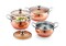 Sonu La Copper Hammered with Glass Lid Set of 3 - 1000/1400/2000 ml