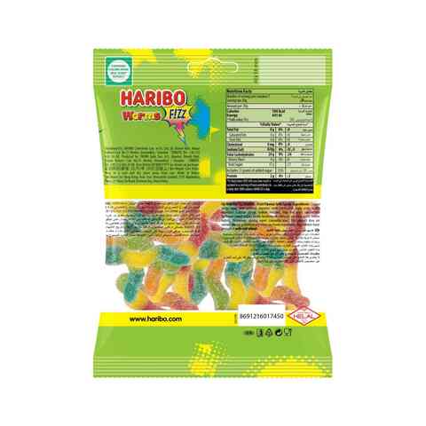 Haribo Fizz Worm Candy 160g Pack Of 30