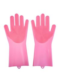 Generic Silicone Dish Washing Gloves Rose Red 16X14X12cm