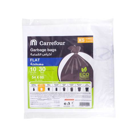 Carrefour garbage bag flat white x small 10 gallons &times; 30 bags