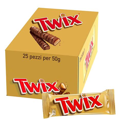Buy Twix Twin Chocolate Bars 50g Pack of 25 Online - Shop Food Cupboard ...