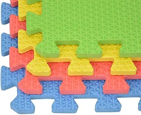 Maxstrength 4 Pcs Foam Play Mat 12Mm Thick Soft Eva Interlocking Foam Floor Mats Jigsaw Puzzle Blocking Board Fun Recreation Kids Play Mats Square Tiles Set For All Ages